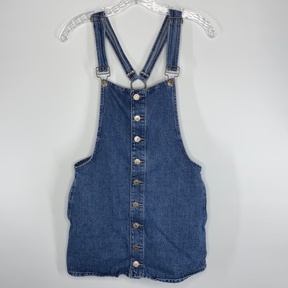 Forever21 Overall Denim Button Front Jumper Dress Size Small